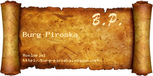 Burg Piroska névjegykártya