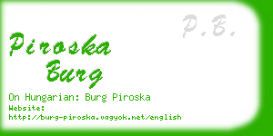 piroska burg business card